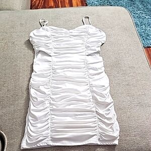 PRIVY Privately Privileged white Cocktail Bodycon Mini Dress sz medium